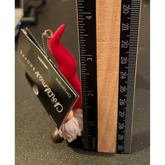 Gnome Christmas Holiday Ornaments Red‎ Green Hats NEW Set Of 2 Rustic Festive - Picture 3 of 3